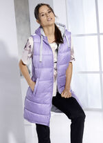Functioneel lang vest met vaste capuchon AMETHIST
