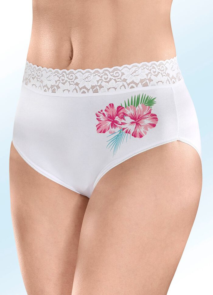 Set van drie slipjes met bloemenprint 