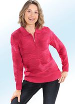 Trui met golfstructuur ROOD