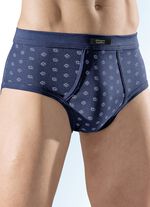 Set van zes slips van fijne ribstof met bont dessin 