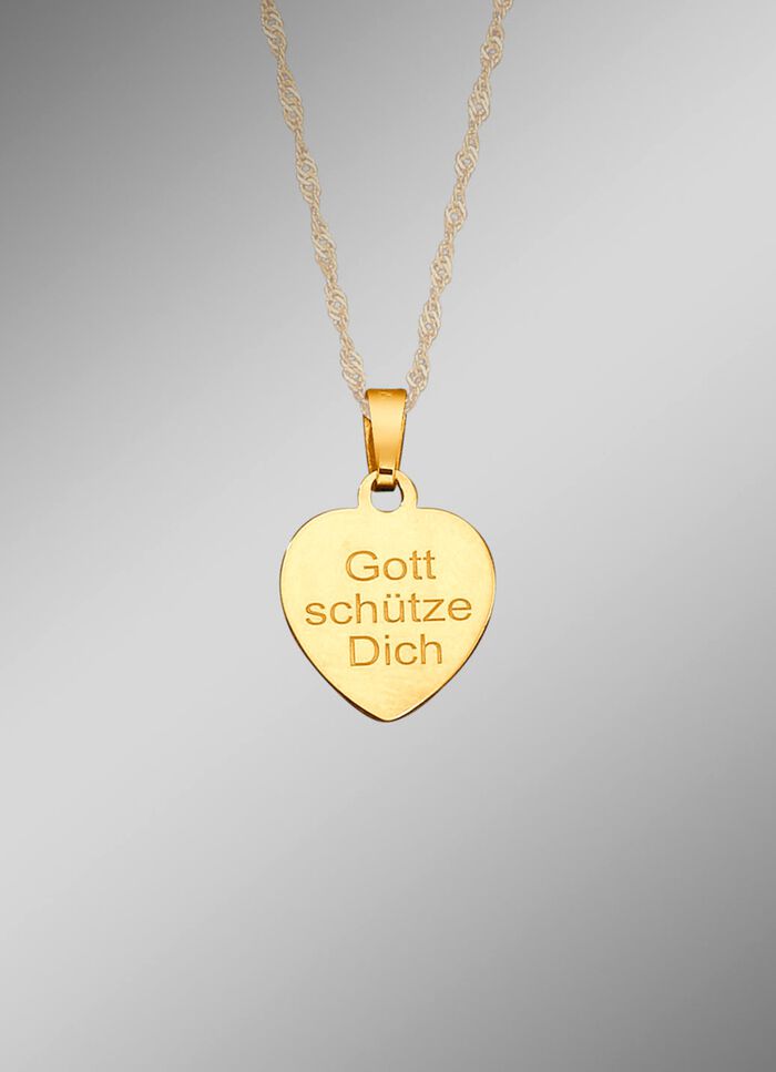 Kettinghanger 'Beschermengel', machinaal gegraveerd 