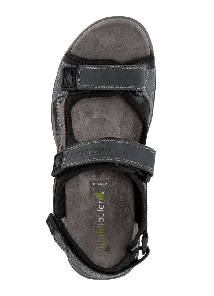 Waldl&auml;ufer trekkingsandaal van nubuckleer BLAUW-GRIJS-ZWART