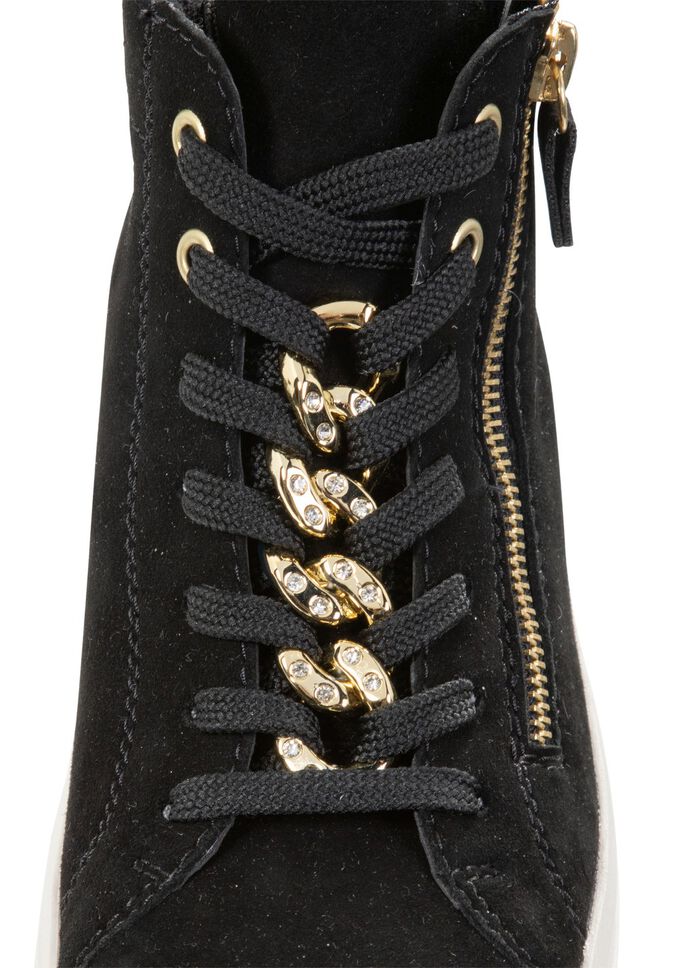 Remonte laarsje met sprankelende decoratieve ketting aan de vetersluiting 