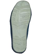 Ademende damespantoffels, met nieuwe wol DONKERBLAUW - LICHTBLAUW