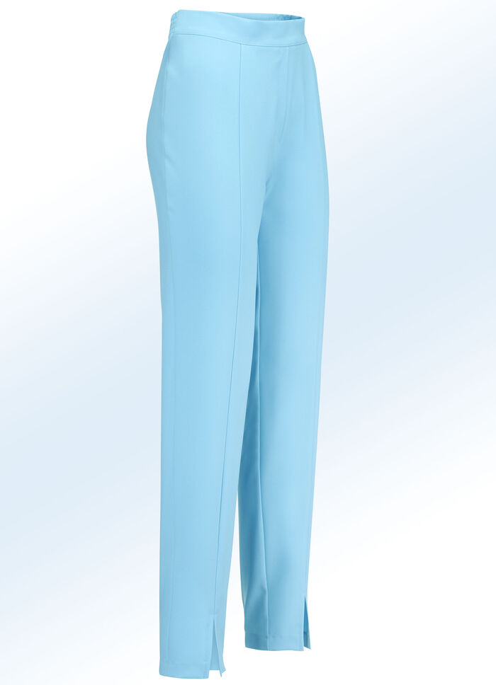 Broek met trendy beensplitten TURQUOISE