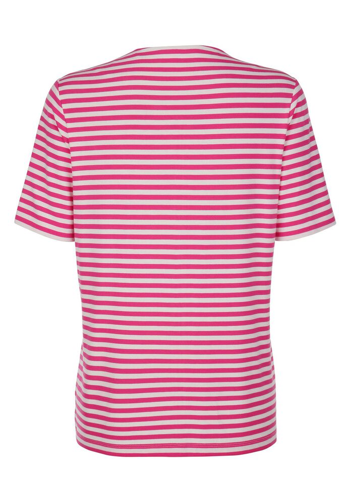 Overhemdjack met garengeverfd gestreept dessin 