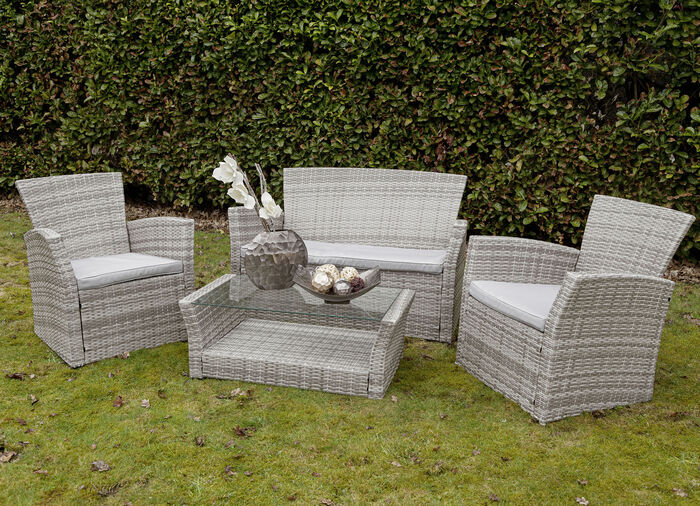 Tuinlounge, 4-delig met kussens 