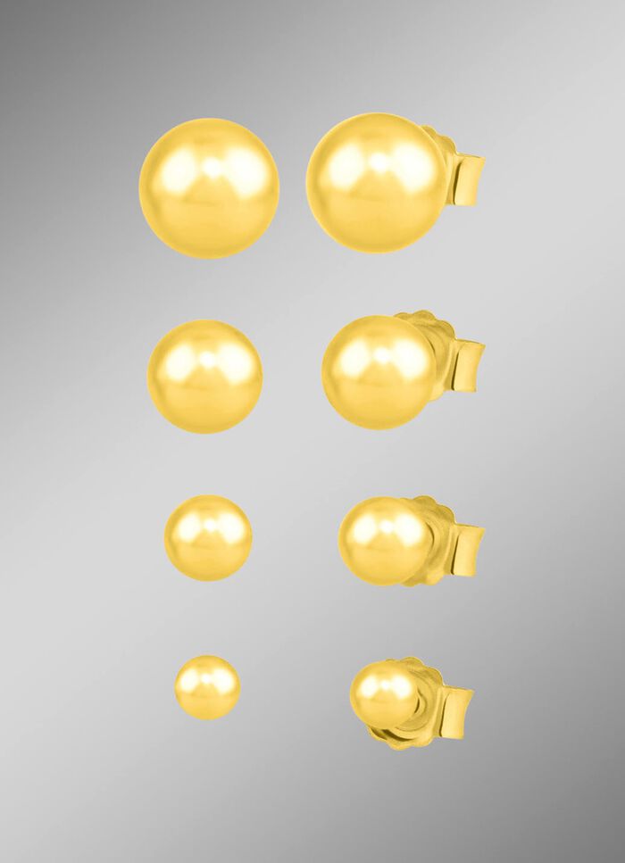 Elegante vergulde oorstekersset, 4 paar 