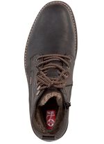 Rieker veterlaars met warme voering van lamsleer en pluche materiaal DONKERBRUIN