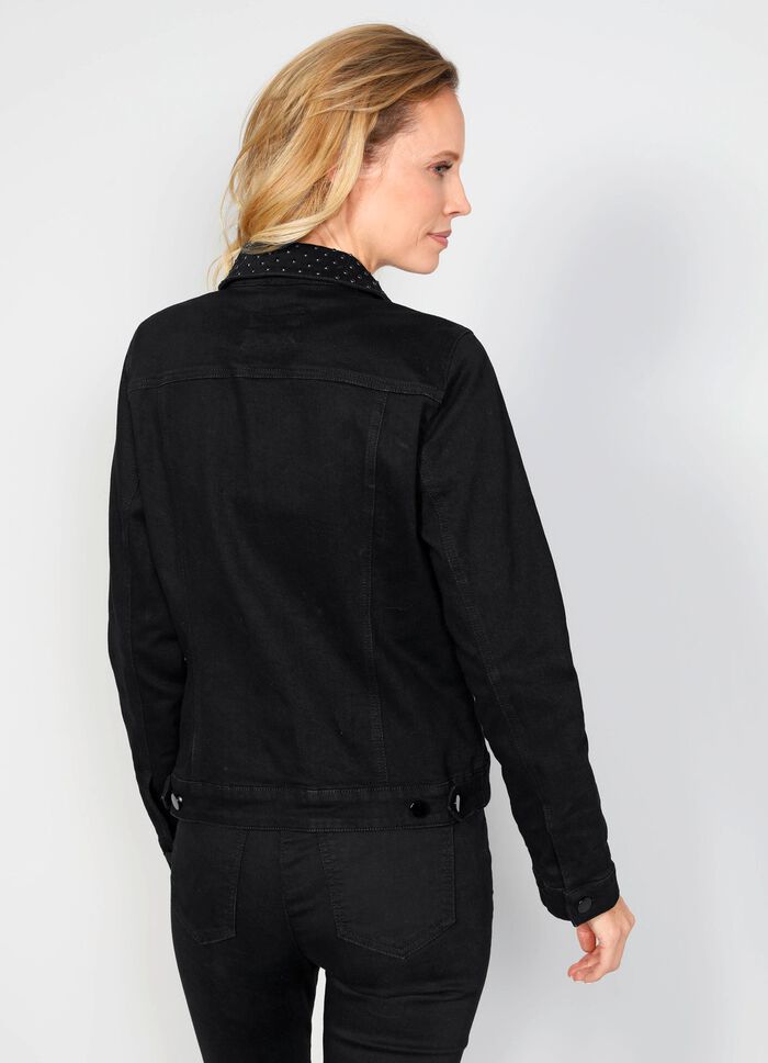 Denim jack met omslagkraag 