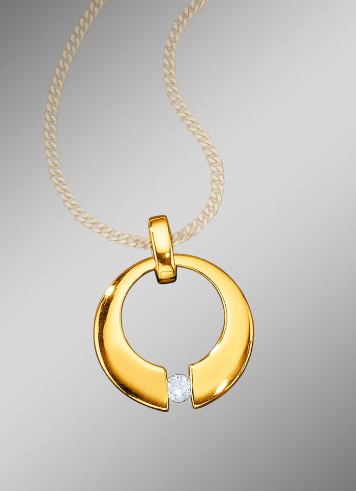 Massieve kettinghanger met briljant 