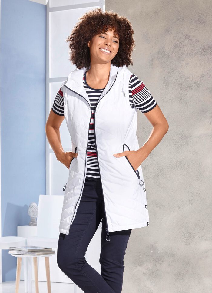 Lang vest met vaste capuchon 