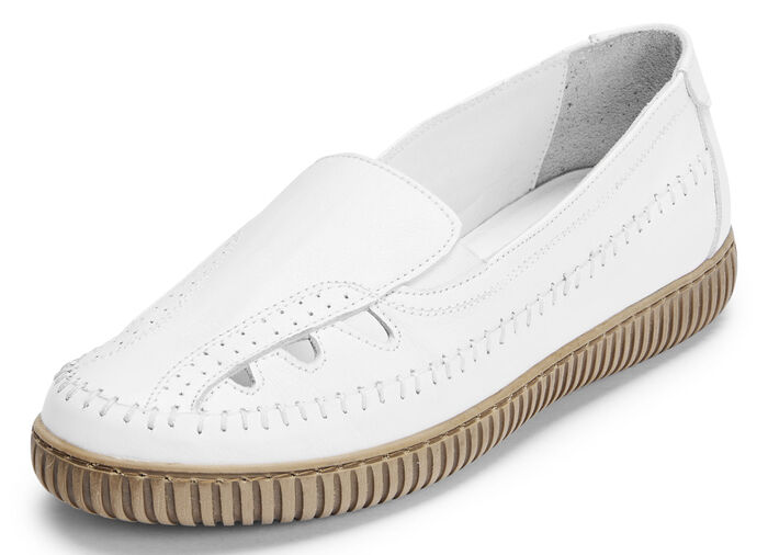 ELENA EDEN pantoffels met een gerimpelde structuur WIT