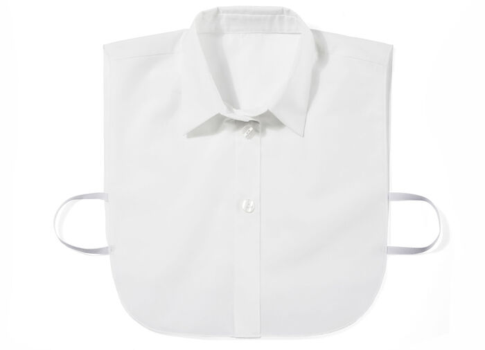 Klaus-modellen, damesblousekragen, gemaakt van fijne poplin WIT