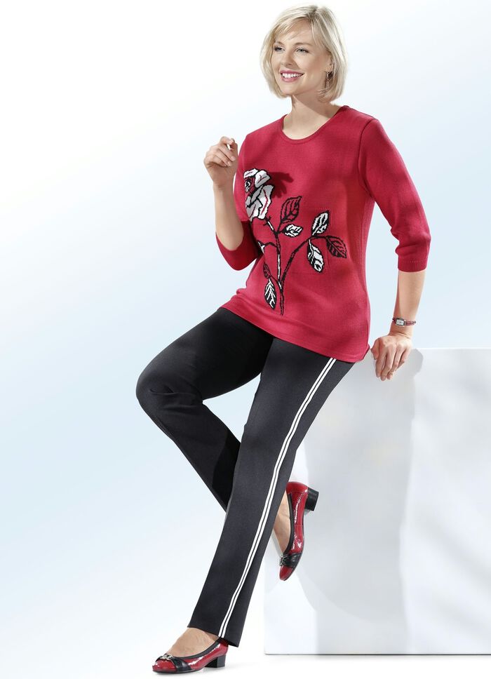 Broek met trendy sierband 