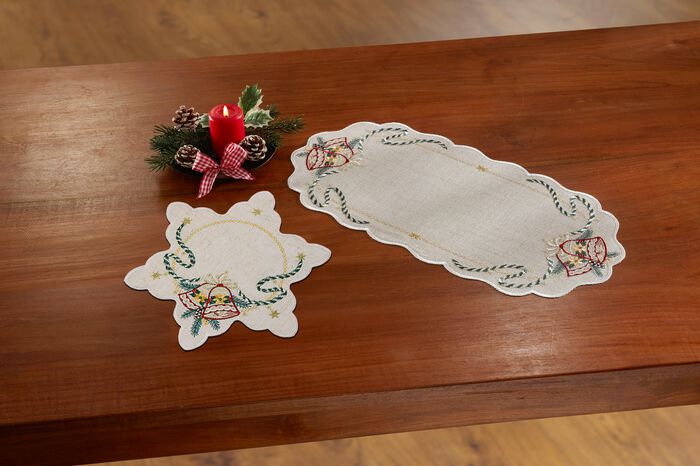 Tafel- en kamerdecoratie met echt Plauen-borduurwerk 