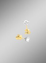 Solitaire oorbellen in bicolor met diamant 