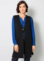 Gebreid vest met decoratieve sluiting 