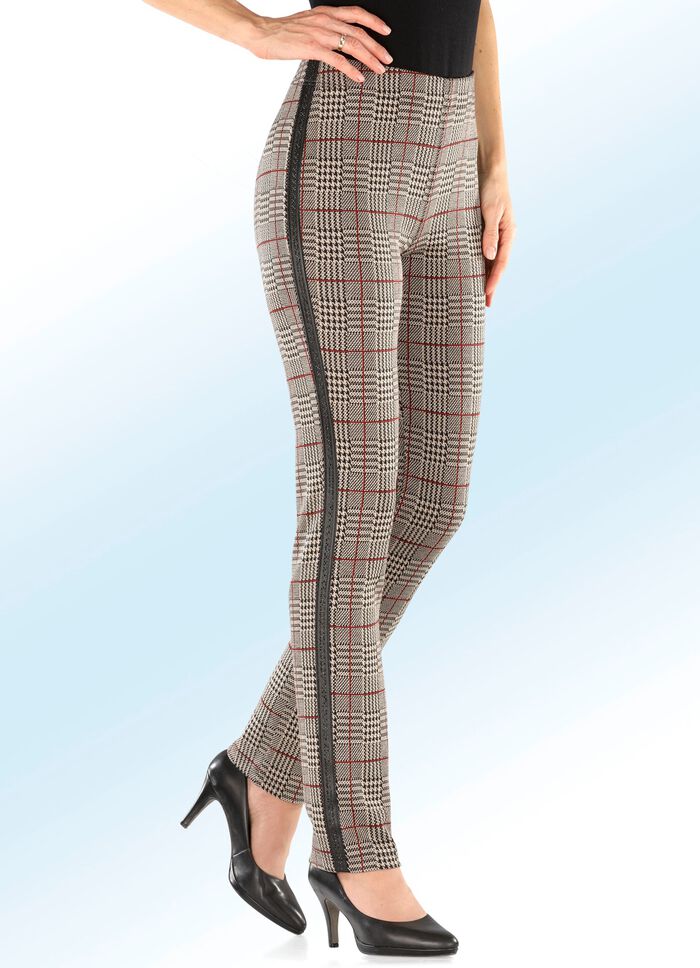 Broek met trendy ruitjesmotief 