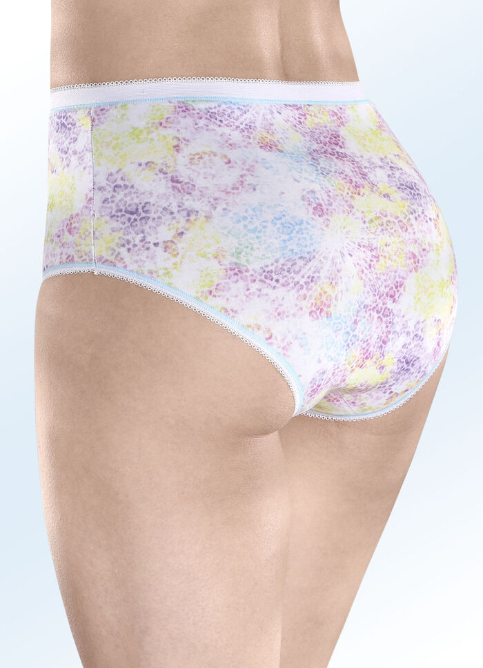 Pak van drie slips met elastische boorden WIT-MULTICOLOR