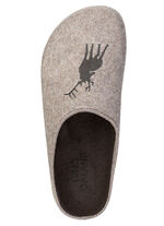 GINO GALANTE, trendy herenpantoffels, breedte H, met hertenborduursel ZAND