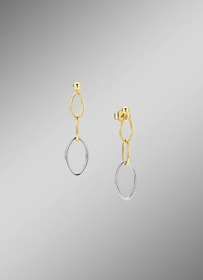 Oorstekers: moderne elegantie in tweekleurig 