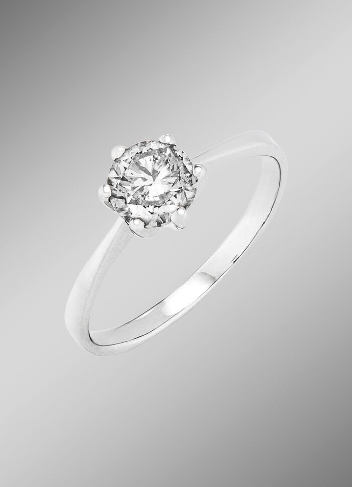 Fantastische solitair-damesring met briljant 