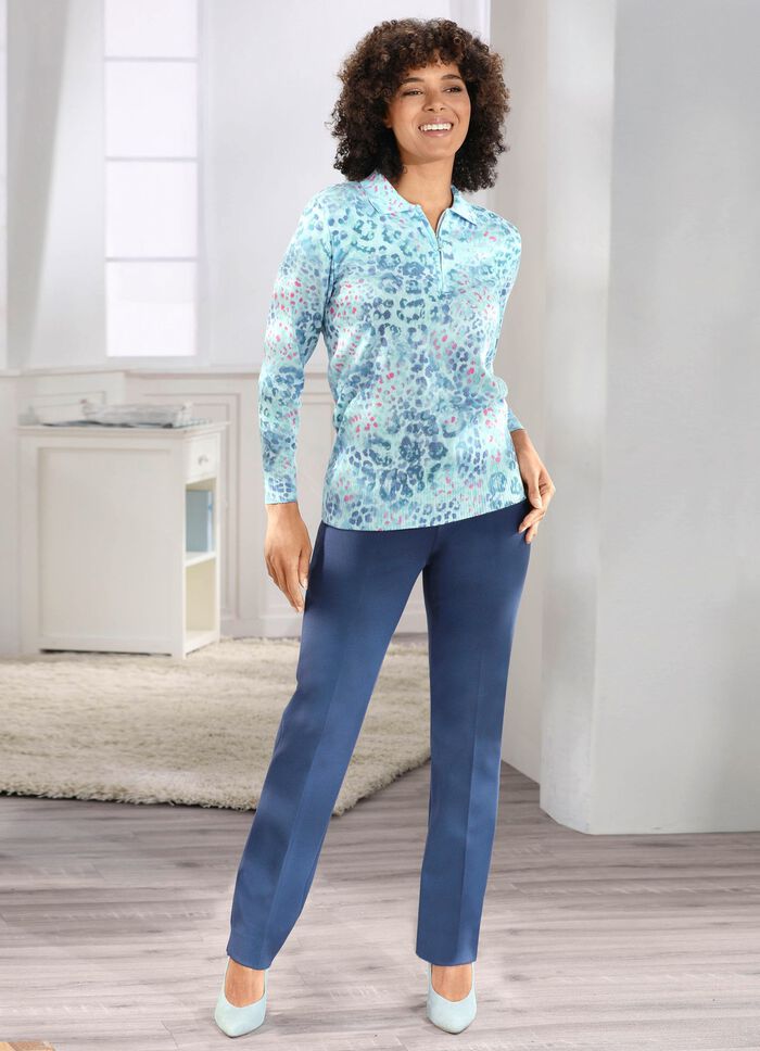 Pullover in een zachte, soepele kwaliteit IJSBLAUW-VEELKLEURIG