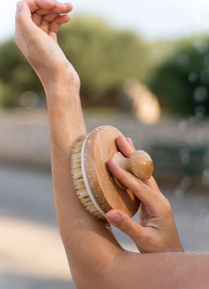 Massageborstel van wild zwijnhaar 