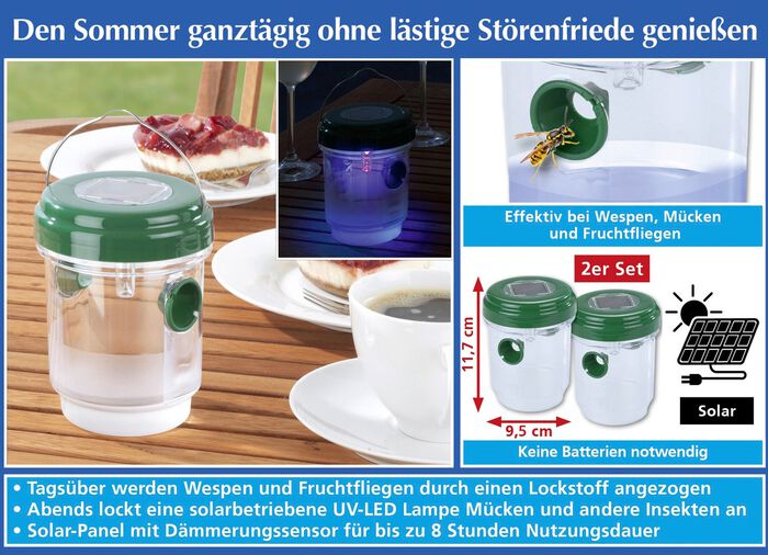 Insectenvallen op zonne-energie, set van 2 