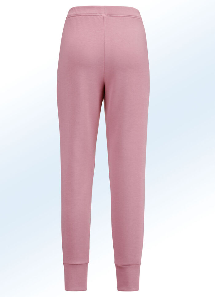 Jerseybroek in joggingbroekstijl geschikt voor in de stad DONKER ROSÉ