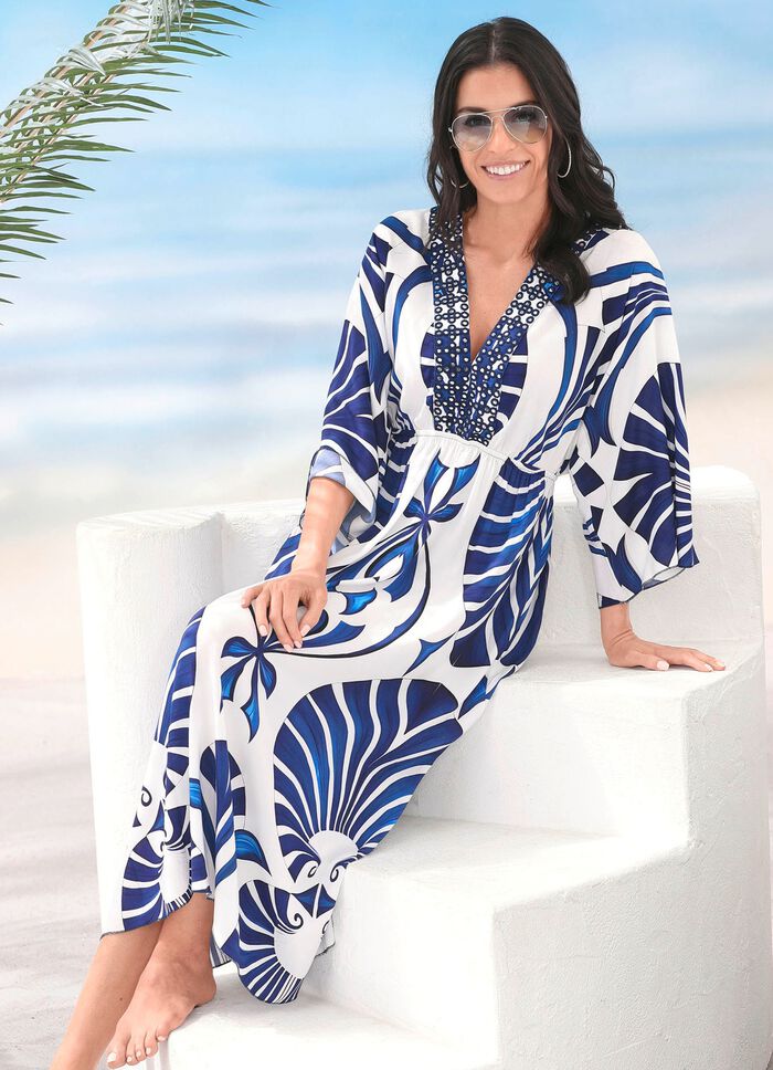 Laurina-jurk met schitterend gekleurd printdessin 