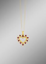 Romantische harthanger met robijn en diamanten 