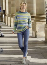 Magic jeans met trendy franjes aan de zoom JEANSBLAUW