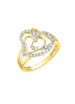 Hartvormige damesring met 68 diamanten 