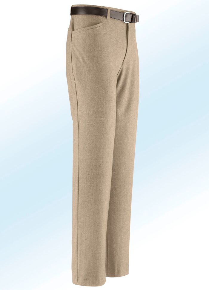 Broek "Klaus models" met riem in 5 kleuren BEIGE
