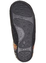 Laurina, comfortabele damespantoffels, breedte G, met uitneembaar voetbed ANTRACIET-MEERKLEURIG