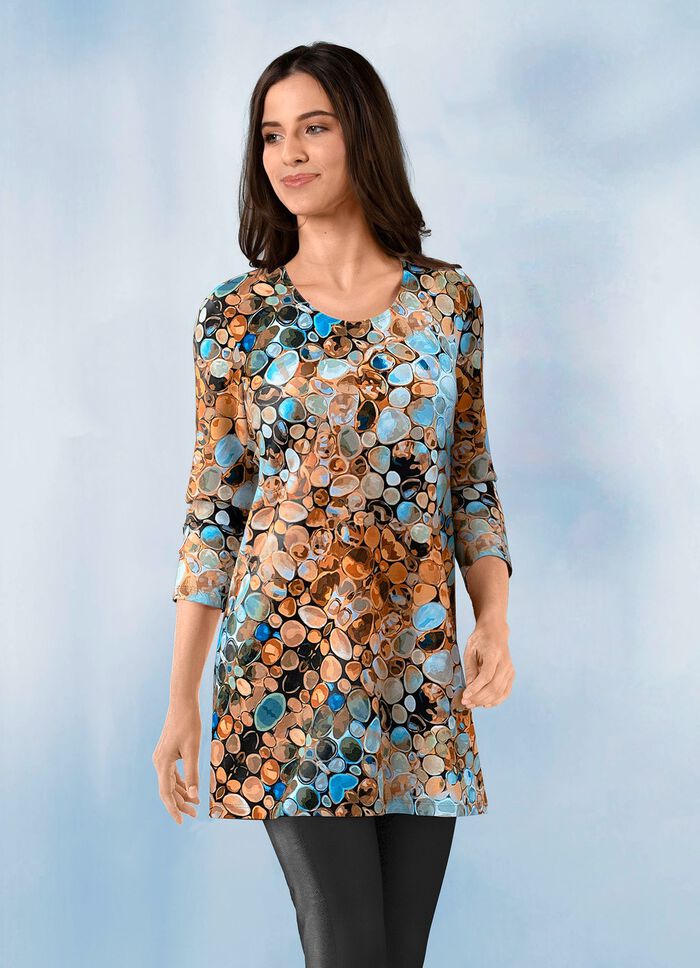 Lang shirt met all-over print 