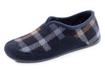 Klassieke herenpantoffels met uitneembaar voetbed BLAUW-CAMEL