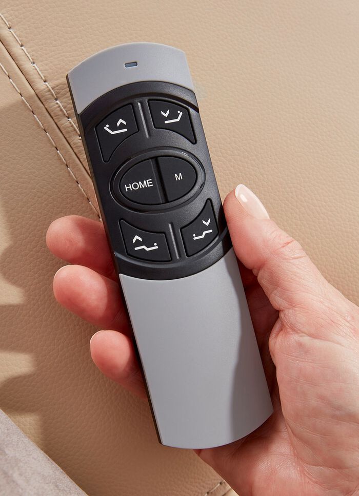 Met leer beklede hoek met relaxfunctie 