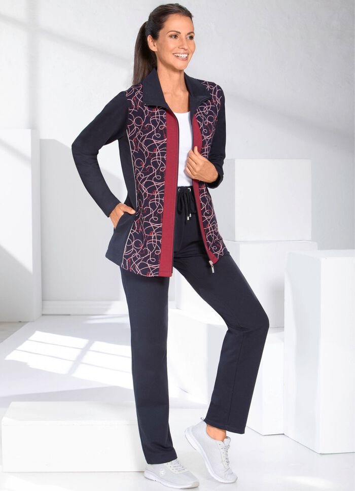 Vrijetijdspak met print aan de voorzijde 