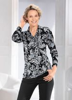 Poloshirt met bies in 2 kleuren ZWART-WIT