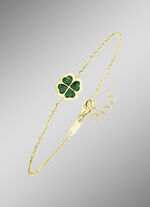 Delicate geluk &ndash; armband met malachiet klaverblad 