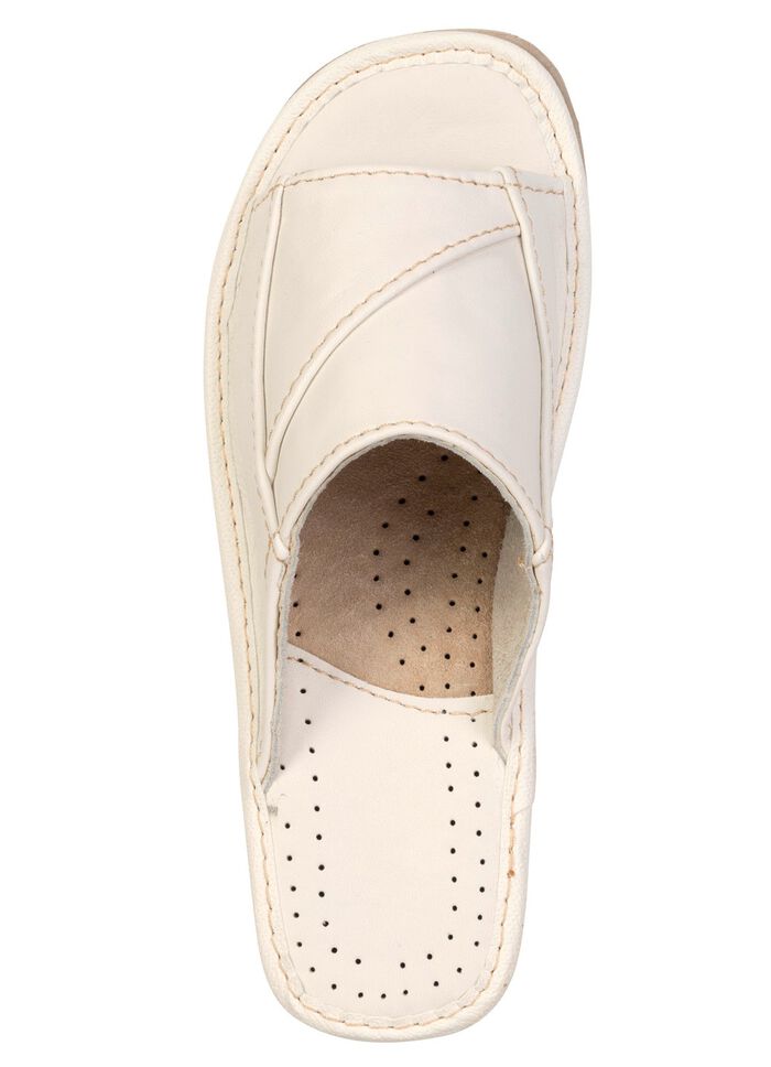 Klassieke damesmuiltjes, gemaakt van leer CREME