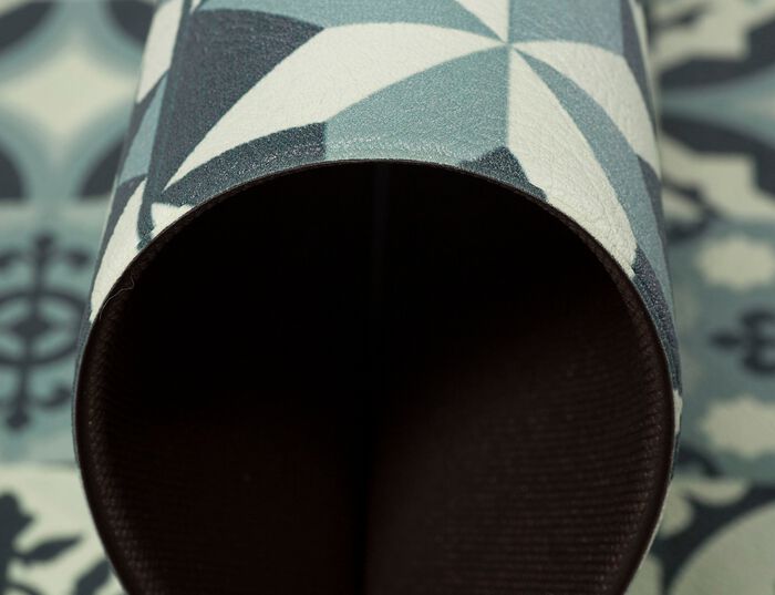 Duurzame keukenloper en vloerkleed in tegeldesign GRIJS