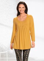 Lang shirt met bordversiering in 2 kleuren 