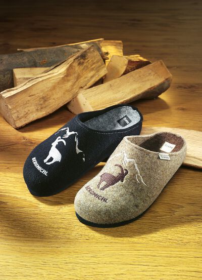 Herenpantoffels van wolvilt 