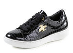 ELENA EDEN sneakers gemaakt van lakleer met elegante metalen sieraden ZWART
