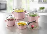 Emaille pottenset, 7-delig 