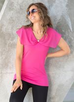 Shirt met ruches van chiffon in 2 kleuren ROZE